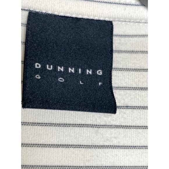 DUNNING GOLF MEN'S BLACK & WHITE STRIPE PERFORMANCE POLO SHIRT SZ XL - Picture 3 of 6